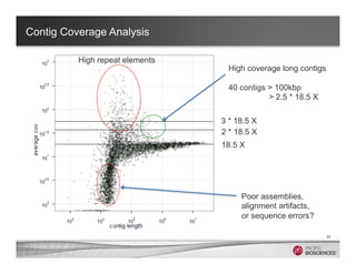 Contig Coverage Analysis
22
18.5 X
2 * 18.5 X
3 * 18.5 X
High coverage long contigs
40 contigs > 100kbp
> 2.5 * 18.5 X
Poo...