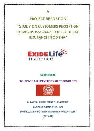 Project Report On Customers Perception Towards Insurance