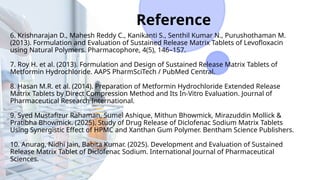 Formulation and Evaluation of Sustained Release Matrix Tablets for ...