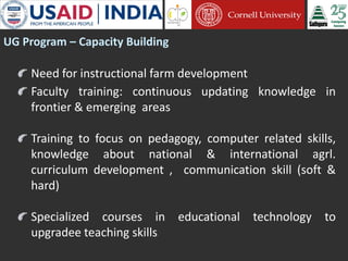 Cornell University and Sathguru Engagement in Agriculture Development In South Asia - 1994 - 2011