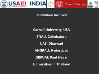 Cornell University and Sathguru Engagement in Agriculture Development In South Asia - 1994 - 2011