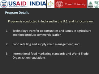 Cornell University and Sathguru Engagement in Agriculture Development In South Asia - 1994 - 2011