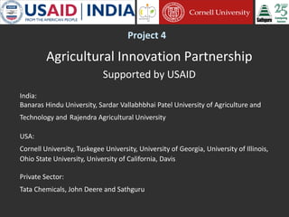 Cornell University and Sathguru Engagement in Agriculture Development In South Asia - 1994 - 2011