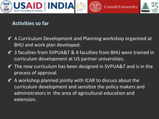 Cornell University and Sathguru Engagement in Agriculture Development In South Asia - 1994 - 2011