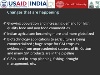 Cornell University and Sathguru Engagement in Agriculture Development In South Asia - 1994 - 2011