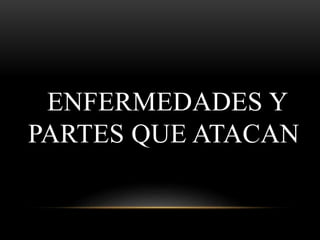 ENFERMEDADES Y
PARTES QUE ATACAN
 