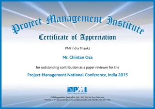 Project Management National Conference, India, 2015