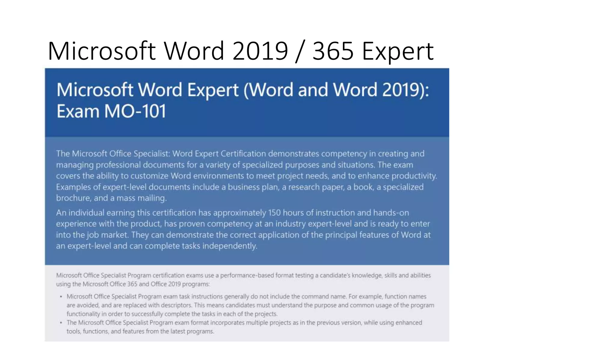 Microsoft Office Specialist Certifications Overview PPTX Resume Microsoft Office Specialist Certifications Overview PPTX Resume
