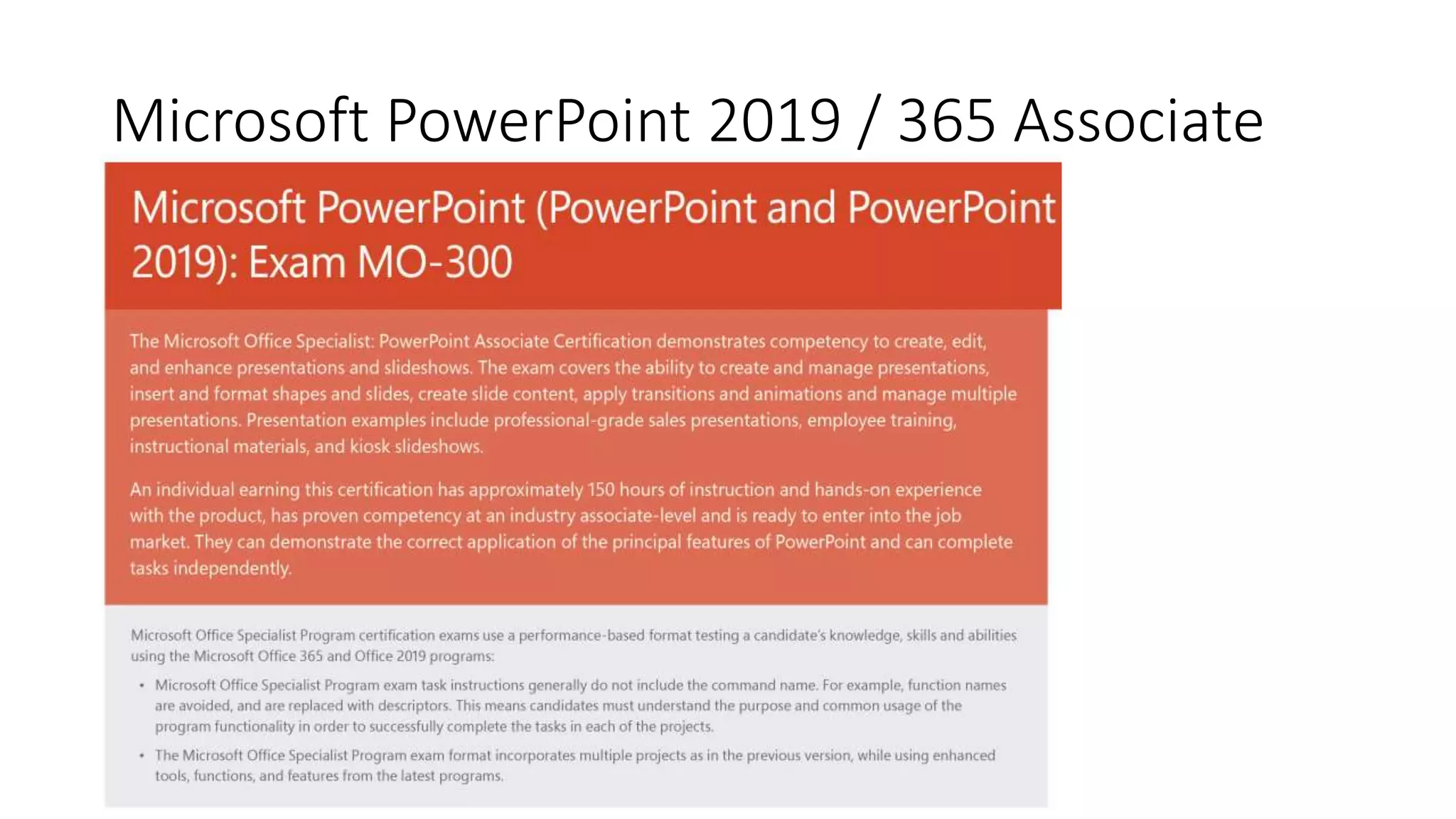 Microsoft Office Specialist Certifications Overview PPTX Resume Microsoft Office Specialist Certifications Overview PPTX Resume