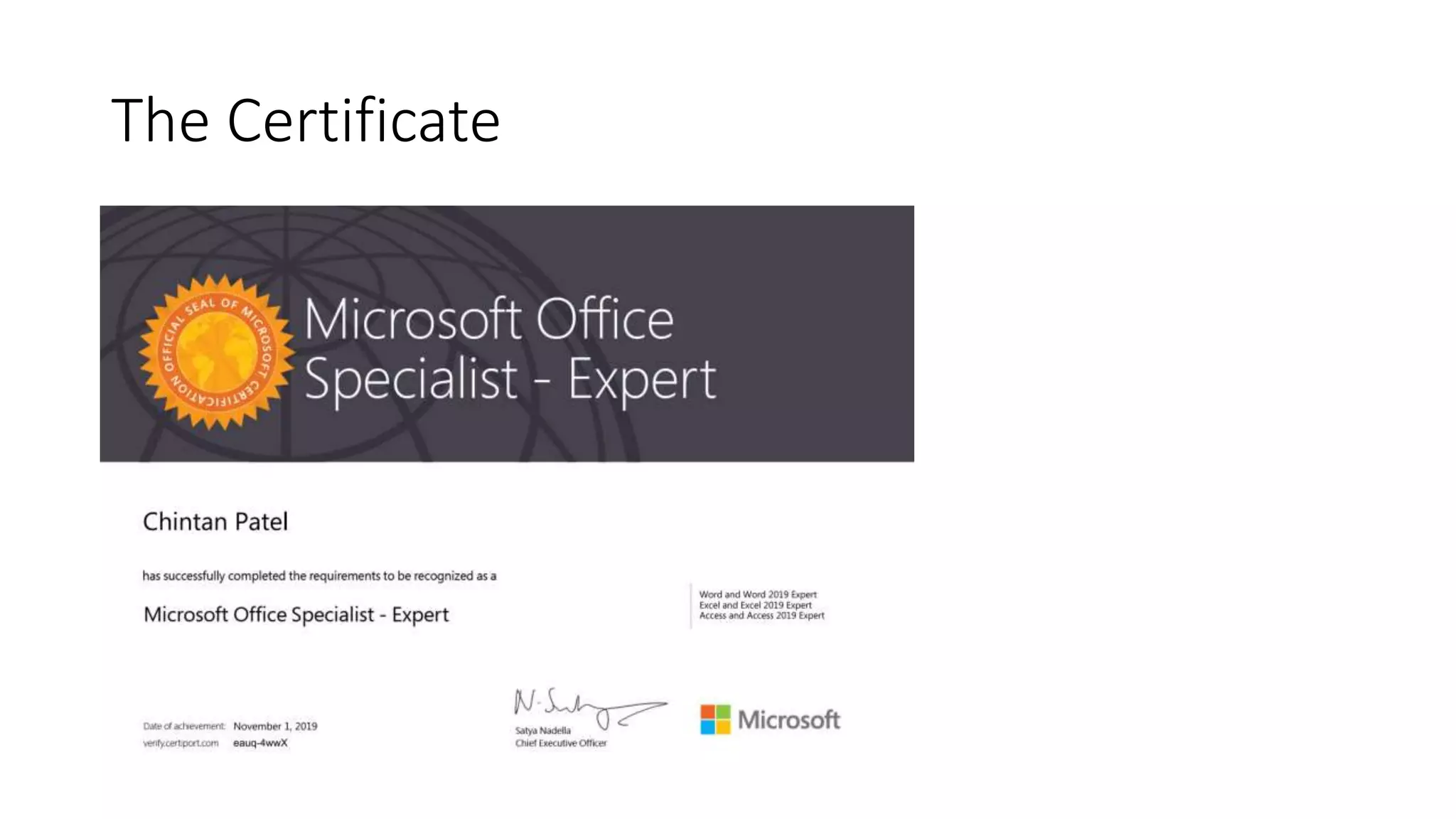 Microsoft Office Specialist Certifications Overview PPTX Resume Microsoft Office Specialist Certifications Overview PPTX Resume