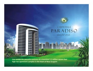 Live amidst the peaceful environs of a luxurious 1.1 million square feet
high-rise apartment complex in the heart of New Gurgaon
 