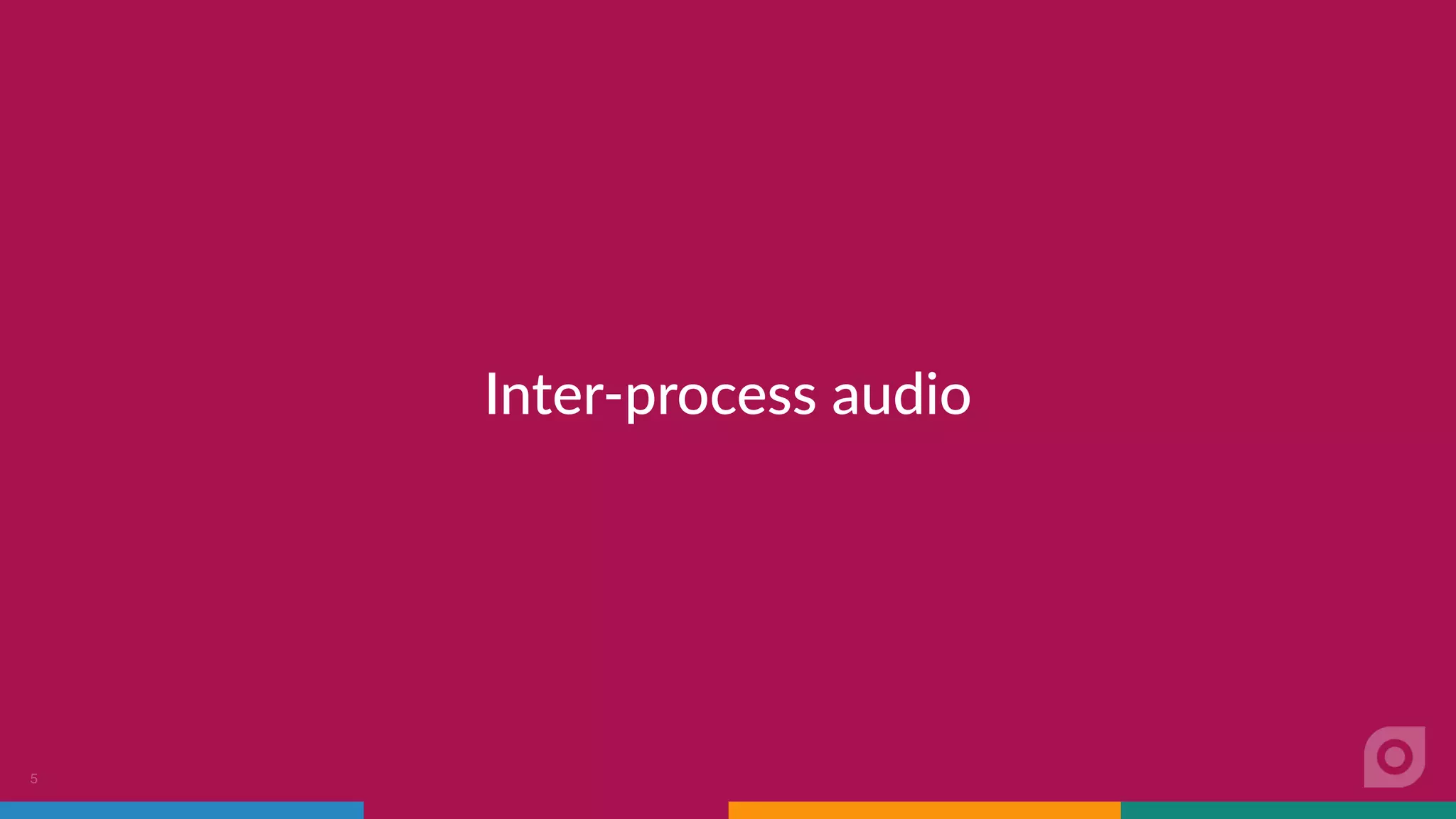 Inter-process audio
5
 
