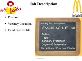  Questionnaire method.Macdonald's . .8