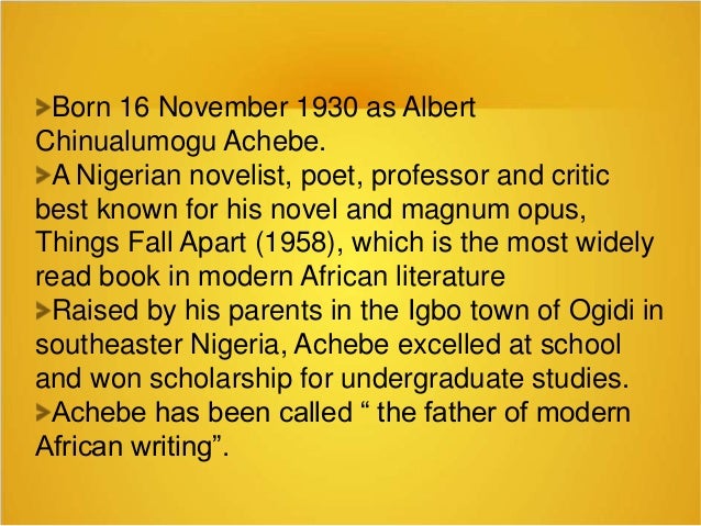 Biography Of Chinua Achebe
