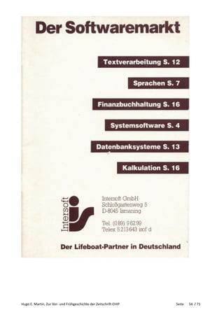 Hugo E. Martin, Zur Vor- und Frühgeschichte der Zeitschrift CHIP Seite 54 / 71
 
