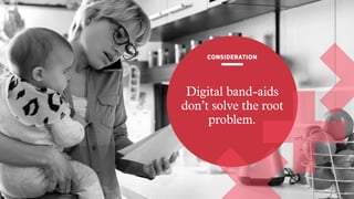 Digital band-aids
don’t solve the root
problem.
CONSIDERATION
 