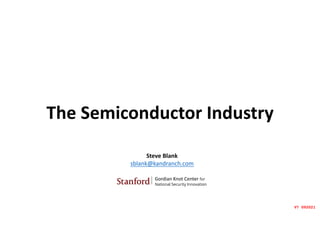 The Semiconductor Industry
Steve Blank
sblank@kandranch.com
V7 092021
Gordian Knot Center for
National Security Innovation
 