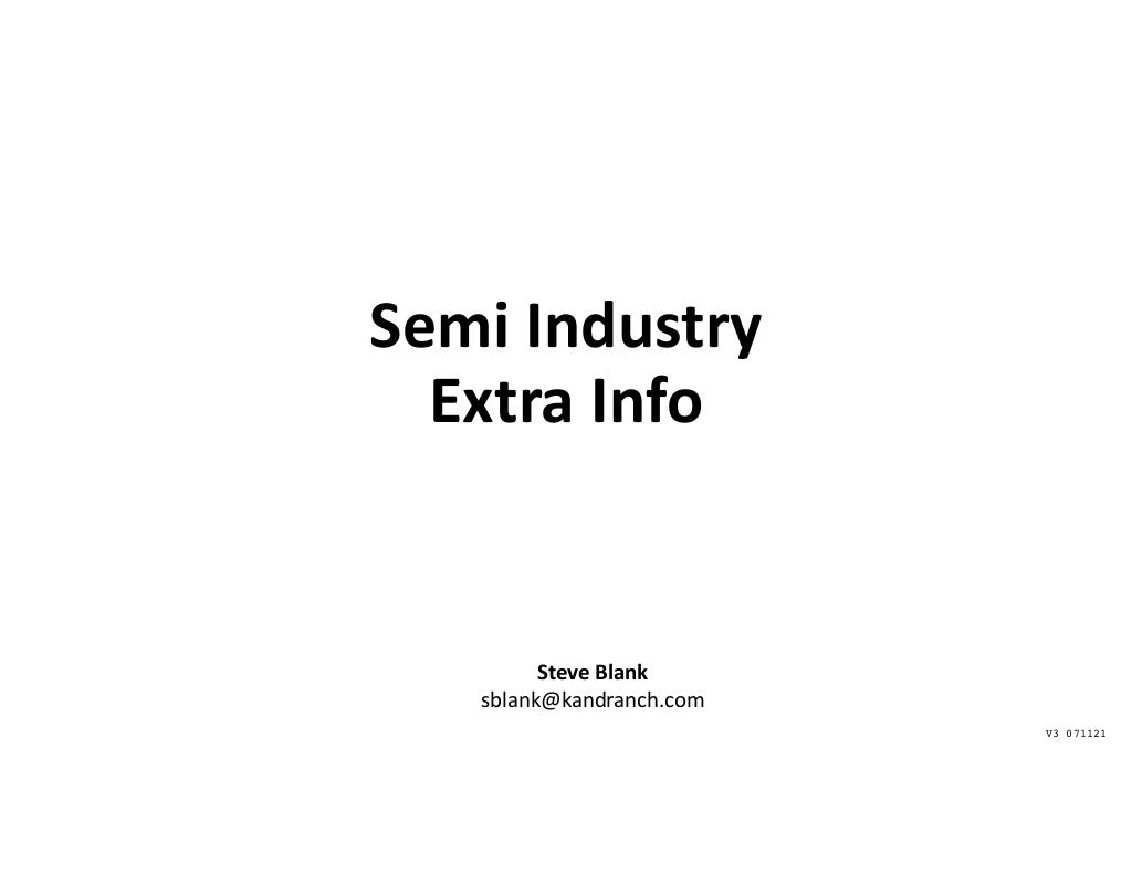 Semiconductor Industry Tutorial