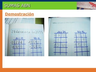 SUMAS ABN
Demostración
 