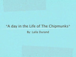 *A day in the Life of The Chipmunks*
           By: Laïla Durand
 