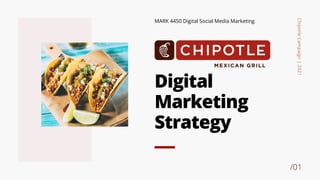 Digital
Marketing
Strategy
MARK 4450 Digital Social Media Marketing
Chipotle
Campaign
|
2021
/01
 