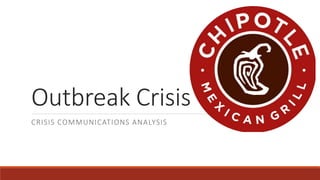 Outbreak Crisis
CRISIS COMMUNICATIONS ANALYSIS
 