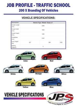 JPS Digi Prints Vehicle Branding - Geely LC | PDF