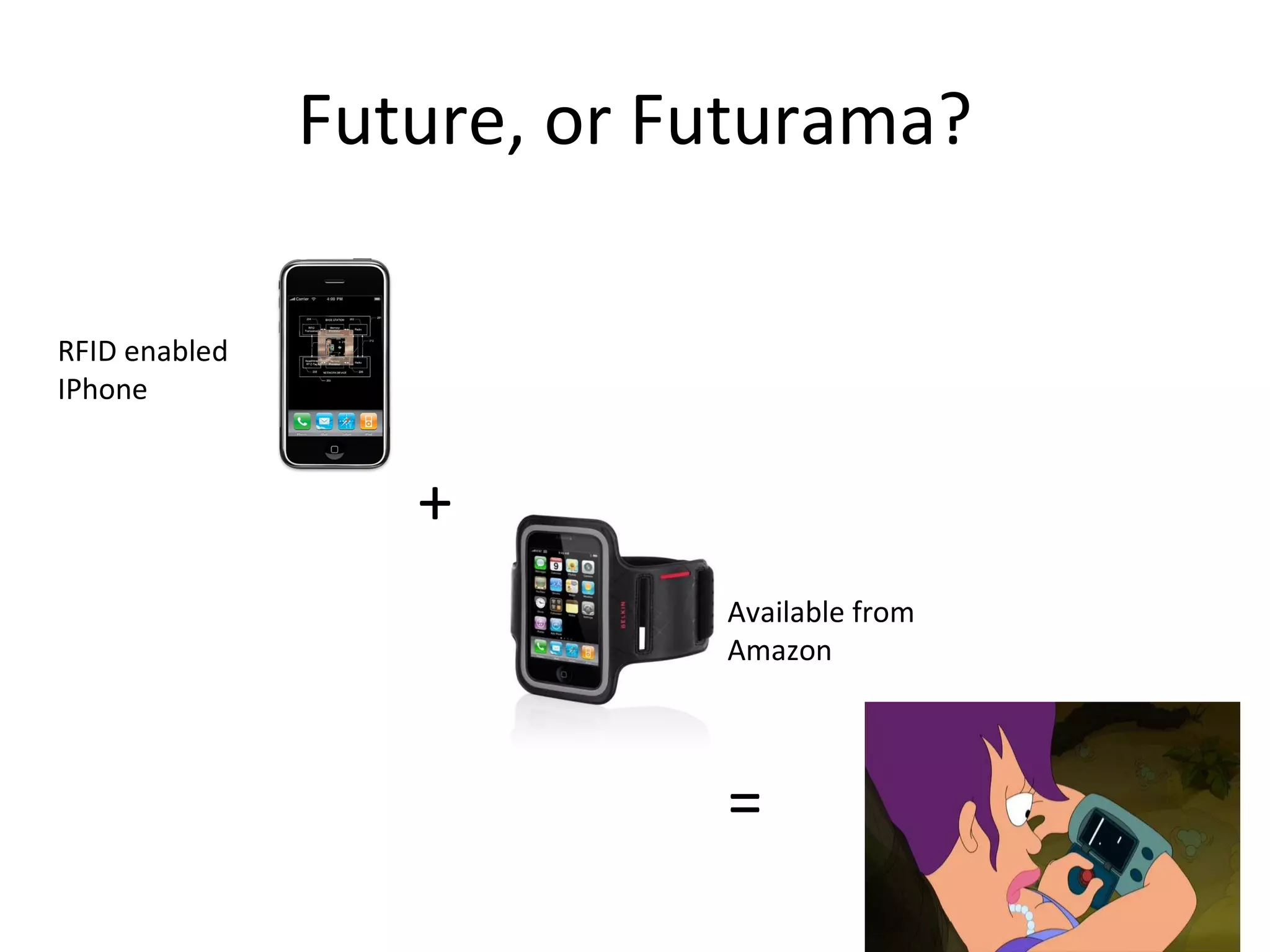 Future, or Futurama? + = RFID enabled IPhone Available from Amazon 