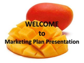 WELCOME
          to
Marketing Plan Presentation
 