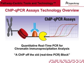 Pathway-Centric Tools and Technology™

ChIP-qPCR Assays Technology Overview

Quantitative Real-Time PCR for
Chromatin Immunoprecipitation Analysis
“A ChIP off the old (real-time PCR) Block”

 