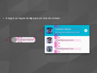 - A seguir as regras de dp para um chip de contato:
 