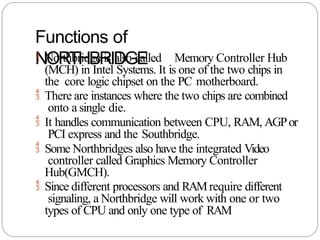 Southbridge Computer Function Comprehensive Overview of Chipsets: Northbridge and Southbridge ...