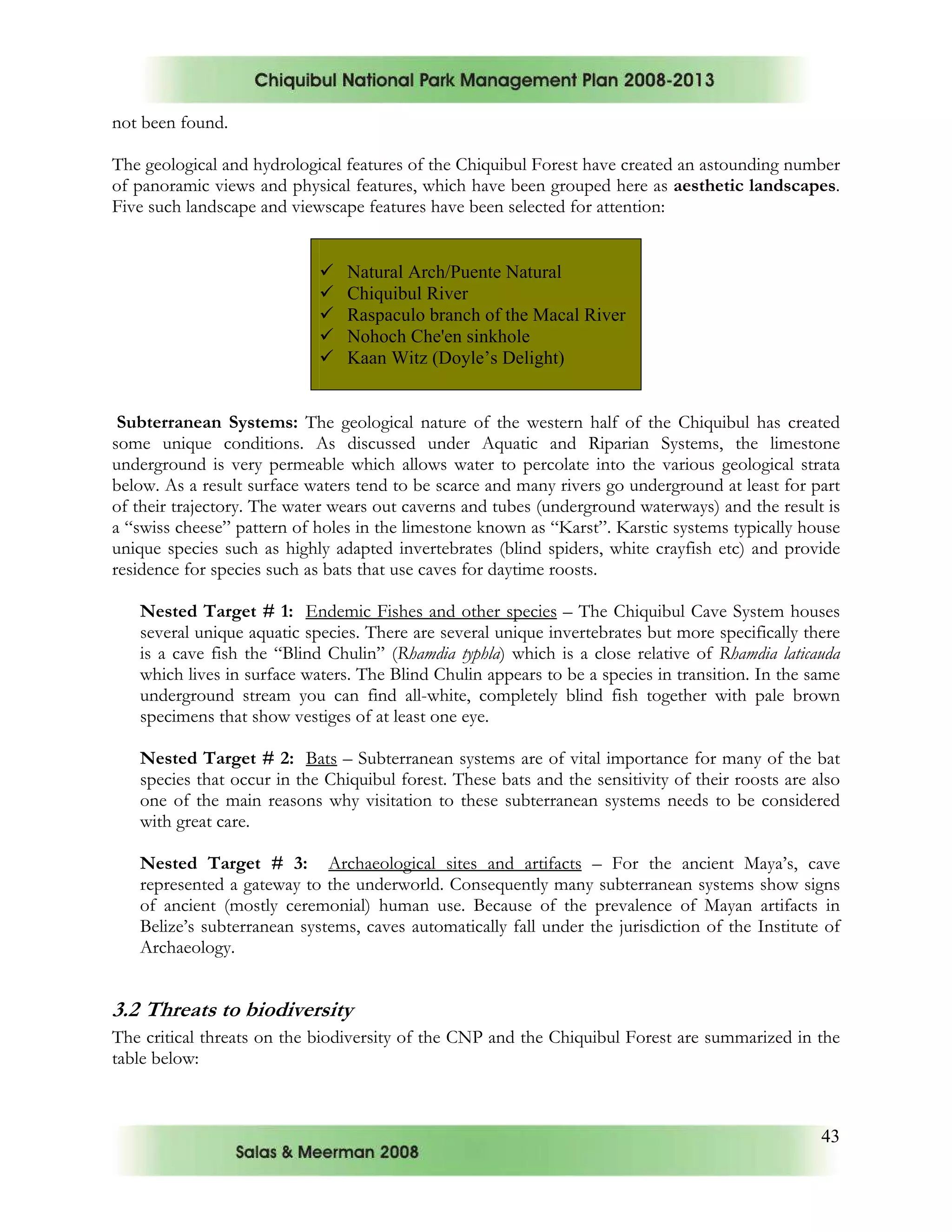 Chiquibul national park management plan... | PDF