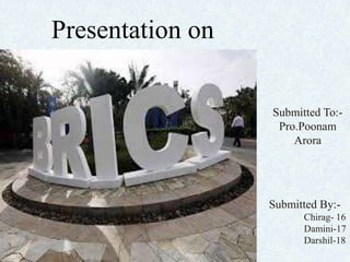 Presentation on 
Submitted To:- 
Pro.Poonam 
Arora 
Submitted By:- 
Chirag- 16 
Damini-17 
Darshil-18 
 