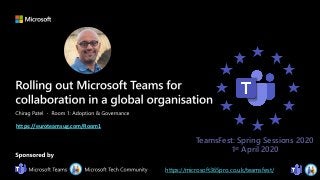 https://microsoft365pro.co.uk/teamsfest/
TeamsFest: Spring Sessions 2020
1st April 2020
https://euroteamsug.com/Room1
 
