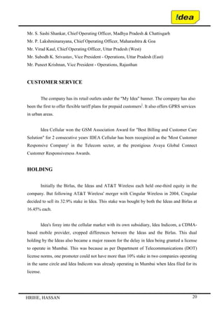 Brochures, Hand Books, Circulars, Magazines, Annual reports provided by idea cellular