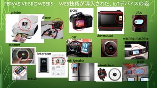 PERVASIVE BROWSERS： WEB技術が導入された、IOTデバイスの姿
10
 