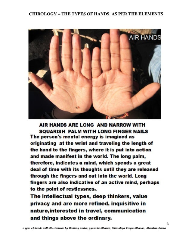 Chirology the types of hands