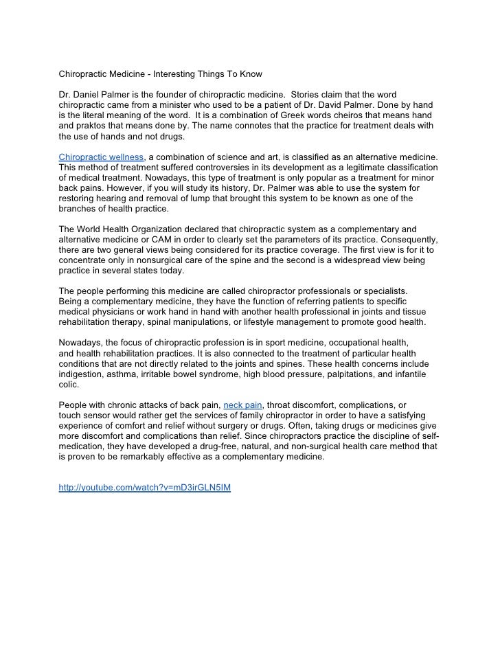 Chiropractic Medicine Interesting Things To Know