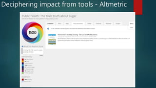 Deciphering impact from tools - Altmetric
 