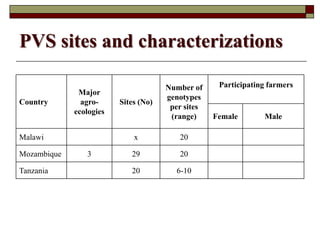 Supporting communities to increase bean productivity through enhanced accessibility to seed of preferred bean varieties and other technologies in Malawi, Mozambique and Tanzania