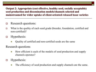 Supporting communities to increase bean productivity through enhanced accessibility to seed of preferred bean varieties and other technologies in Malawi, Mozambique and Tanzania