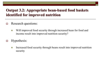 Supporting communities to increase bean productivity through enhanced accessibility to seed of preferred bean varieties and other technologies in Malawi, Mozambique and Tanzania