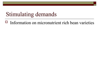 Supporting communities to increase bean productivity through enhanced accessibility to seed of preferred bean varieties and other technologies in Malawi, Mozambique and Tanzania