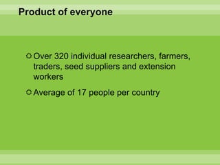 Chirwa presentation-2Breeding for Multiple Constraint Resistant, Micronutrient Rich Content and Niche Market Bean Varieties in the light of PABRA Workplans and Milestones