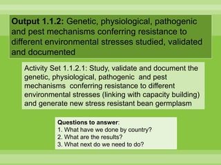 Chirwa presentation-2Breeding for Multiple Constraint Resistant, Micronutrient Rich Content and Niche Market Bean Varieties in the light of PABRA Workplans and Milestones