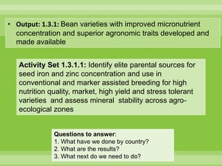 Chirwa presentation-2Breeding for Multiple Constraint Resistant, Micronutrient Rich Content and Niche Market Bean Varieties in the light of PABRA Workplans and Milestones