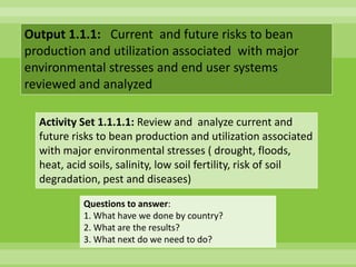 Chirwa presentation-2Breeding for Multiple Constraint Resistant, Micronutrient Rich Content and Niche Market Bean Varieties in the light of PABRA Workplans and Milestones