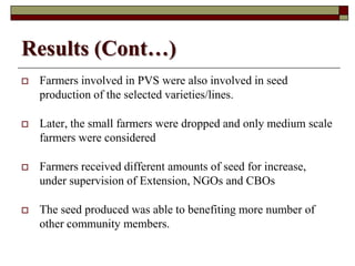 Using Innovative Approaches in Selecting and Disseminating Bean Varieties in Mozambique: Lessons Learnt