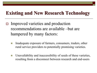 Using Innovative Approaches in Selecting and Disseminating Bean Varieties in Mozambique: Lessons Learnt